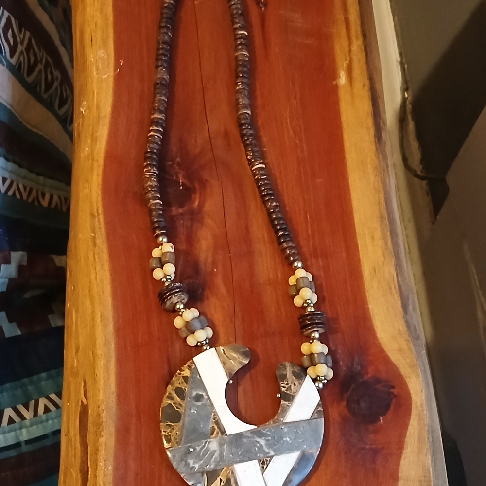Vintage Silver and Brown Necklace